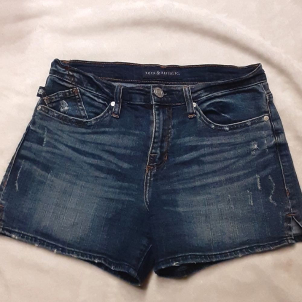 Rock & Republic Kimber distressed jean shorts Womens 6